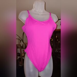TA3 Swimsuit One Piece Size XL Short Shark Tank Bright Pink Women's Mega Shaping
